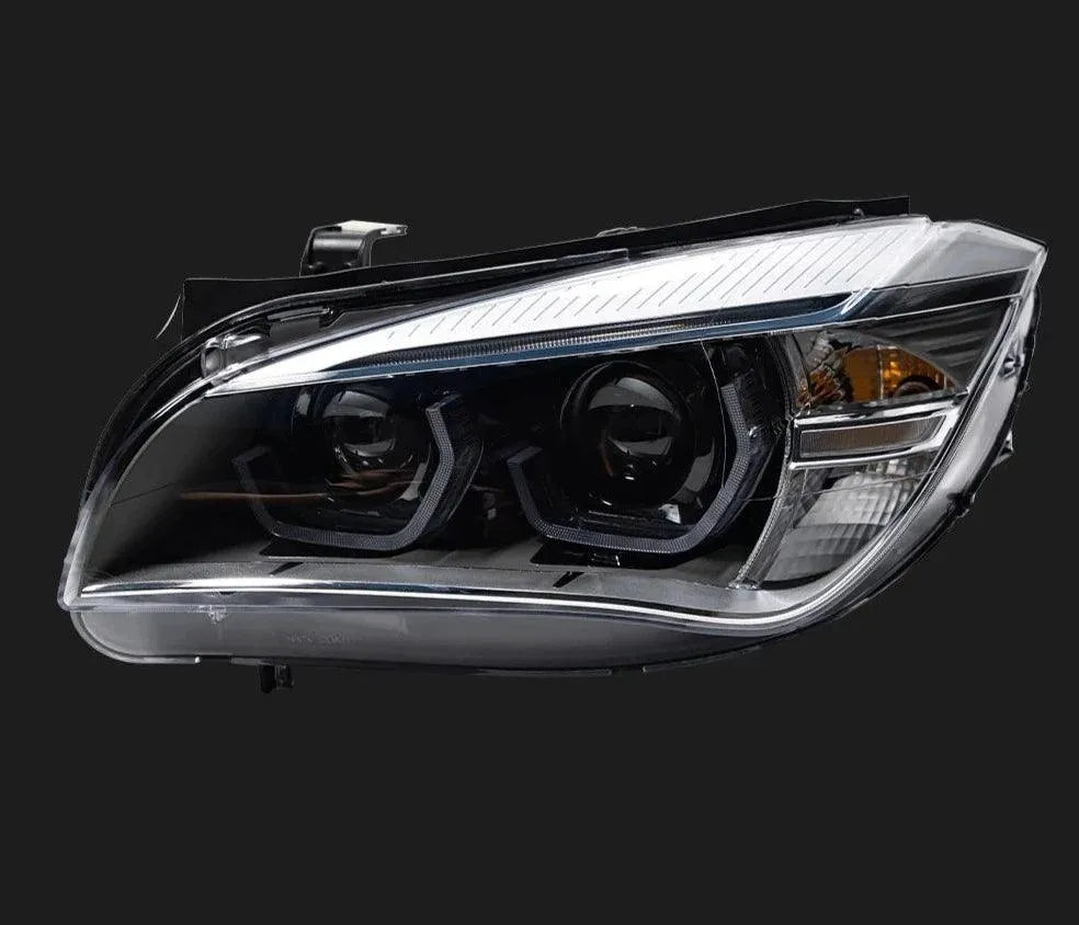 Lampy Przednie do BMW X1 E84 Stylizowane LED z Projektorową Soczewką, AngelEye, DRL i Lampami HID Bi-Xenon (2011-2015) - Multigenus