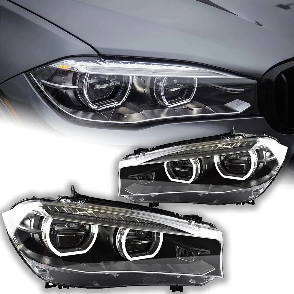 Lampy Przednie do BMW X5 F15 Angel Eye z Diodami LED, DRL i Sygnałem (2014-2018) X6 - Multigenus