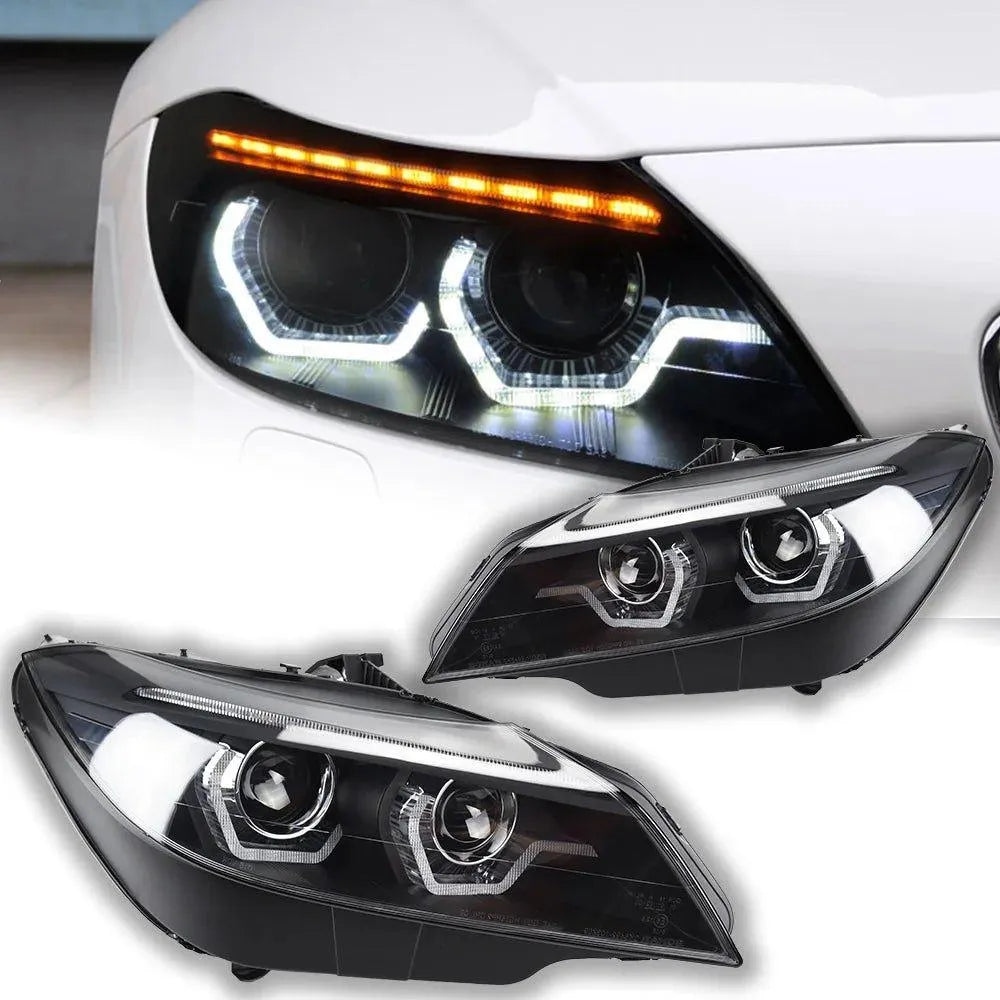 Lampy Przednie do BMW Z4 Stylizowane LED z DRL, Lampami HID Bi-Xenon, Angel Eye i Wiązką Światła Mijania (2009-2016) E89 - Multigenus