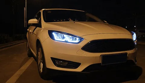 Ford Focus: Lampy Przednie LED 2015-2017 Focus 4 H7 D2H HID, Okrągłym Oświetleniem Angel Eye i Wiązką Bi-Xenon - Multigenus