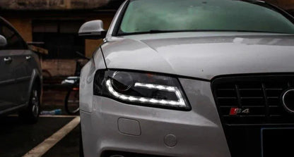 Lampy przednie do Audi A4 2009-2012 A4L B8 Sedan - Reflektor HID Bi-Xenon z funkcją DRL i oczami anioła - Multigenus