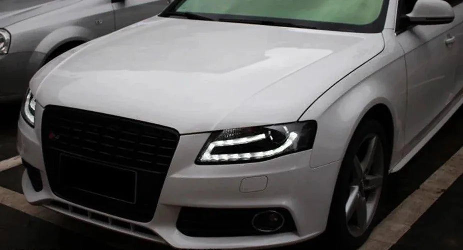 Lampy przednie do Audi A4 2009-2012 A4L B8 Sedan - Reflektor HID Bi-Xenon z funkcją DRL i oczami anioła - Multigenus