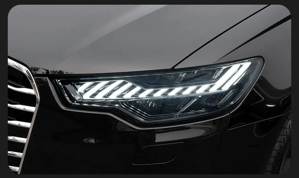 Lampy Przednie do Audi A6 C7 w Designie A7 z LED i DRL z Dynamicznym Sygnałem i Reflektorem Dwustronnym (2012-2015) - Multigenus