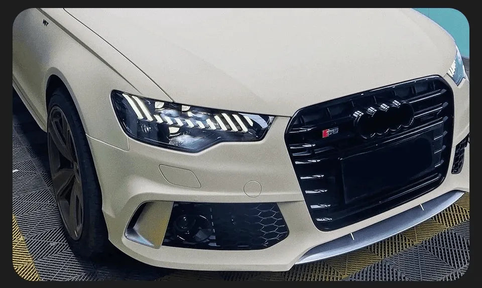 Lampy Przednie do Audi A6 C7 w Designie A7 z LED i DRL z Dynamicznym Sygnałem i Reflektorem Dwustronnym (2012-2015) - Multigenus