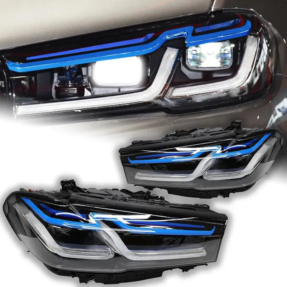 Lampy Przednie do BMW 5 G30 - Soczewki Projektorowe Reflektorów LED 2017 - 2023. DRL - Multigenus