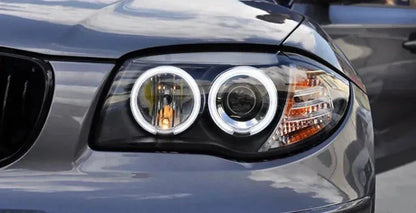 Lampy przednie do BMW E87 2003-2010 120i 118i - Reflektory LED z oczami anioła, DRL, HID Bi-Xenon - Multigenus