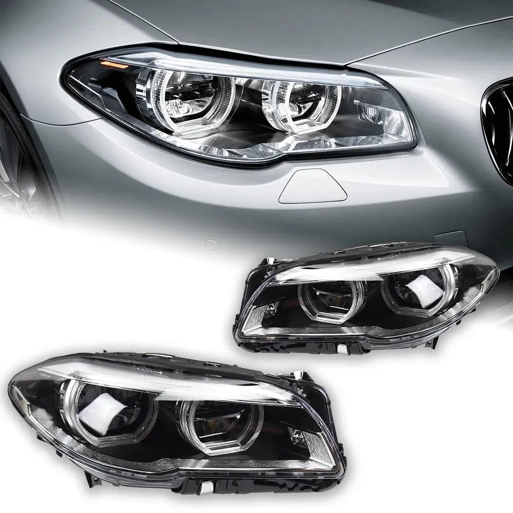 Lampy przednie do BMW F10 - Reflektory LED 2010 - 2016 520i 525i 530i F18 z Projektorową Soczewką i DRL - Multigenus