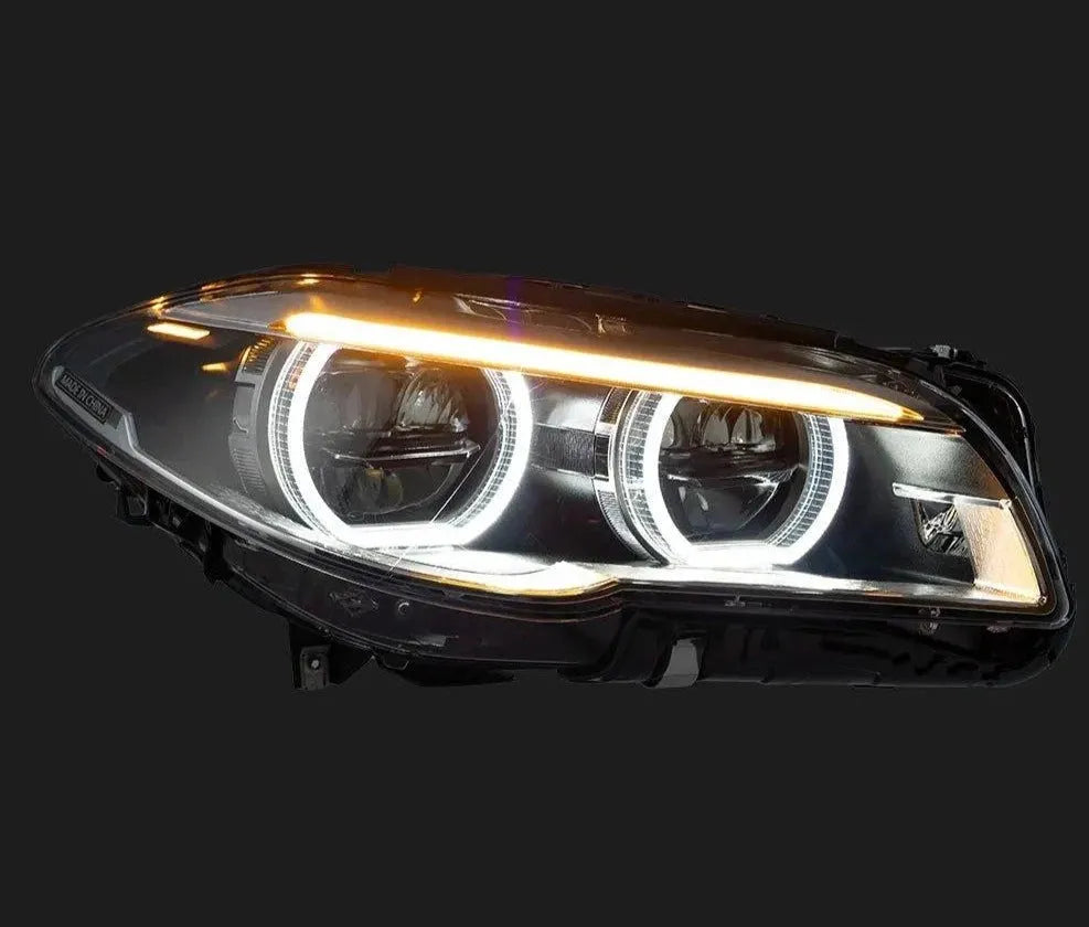 Lampy przednie do BMW F10 - Reflektory LED 2010 - 2016 520i 525i 530i F18 z Projektorową Soczewką i DRL - Multigenus