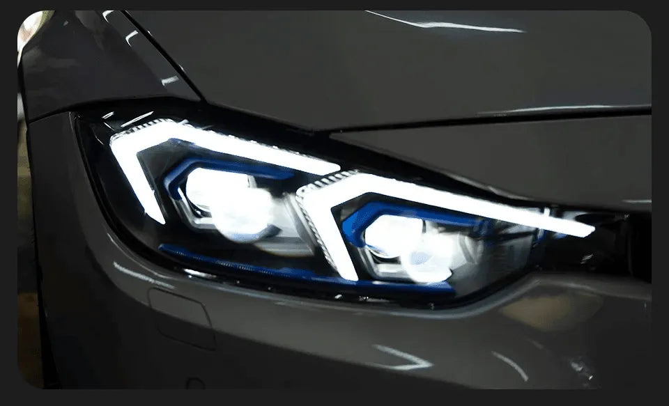 Lampy przednie do BMW F30 F31 Reflektory samochodowe LED z soczewką DRL - Multigenus