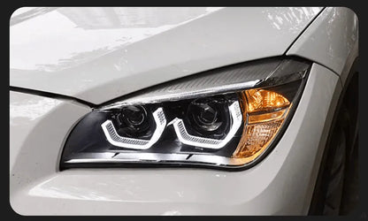 Lampy Przednie do BMW X1 E84 Stylizowane LED z Projektorową Soczewką, AngelEye, DRL i Lampami HID Bi-Xenon (2011-2015) - Multigenus