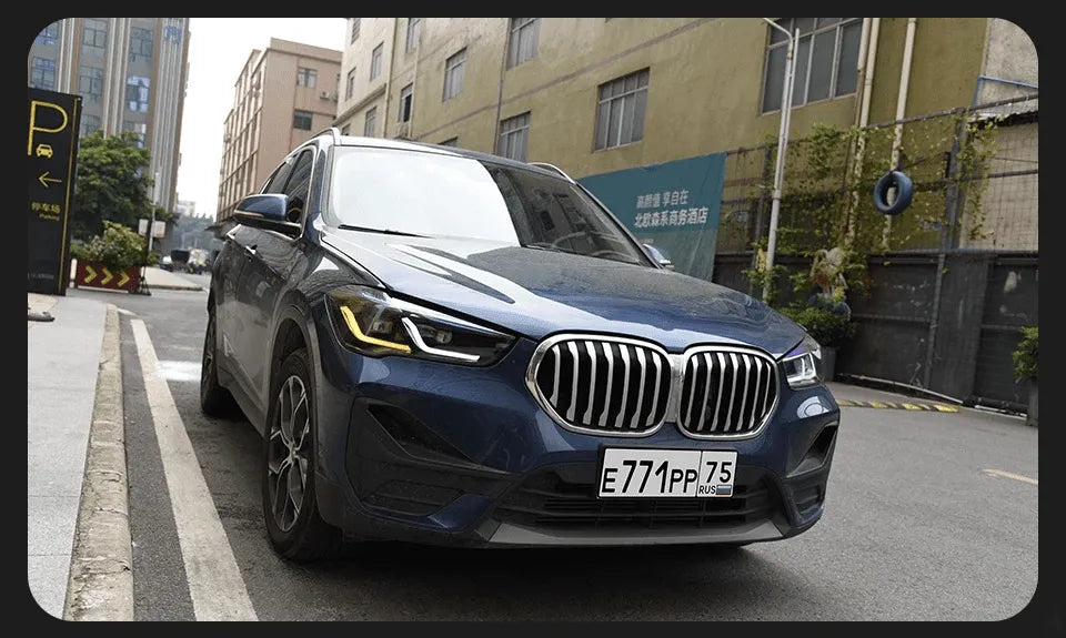 Lampy Przednie do BMW X1 LED z Projektorową Soczewką, DRL i Sygnałem (2017-2021) F48 F49 - Multigenus