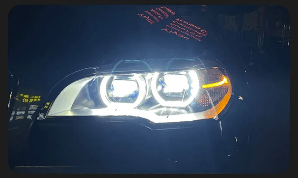 Lampy Przednie do BMW X5 E70 LED w Stylu Laserowym z DRL, Sygnałem i Lampą HID (2007-2013) - Multigenus