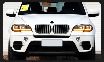 Lampy Przednie do BMW X5 E70 LED z Angel Eye, DRL i Sygnałem (2007-2013) - Multigenus