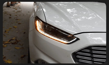 Lampy Przednie do Ford Mondeo Fusion LED z Lampą h7 HID, Dynamicznym Sygnałem i wiązką Bi-Xenon (2013-2016) - Multigenus