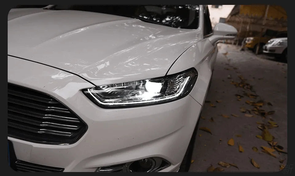 Lampy Przednie do Ford Mondeo Fusion LED z Lampą h7 HID, Dynamicznym Sygnałem i wiązką Bi-Xenon (2013-2016) - Multigenus