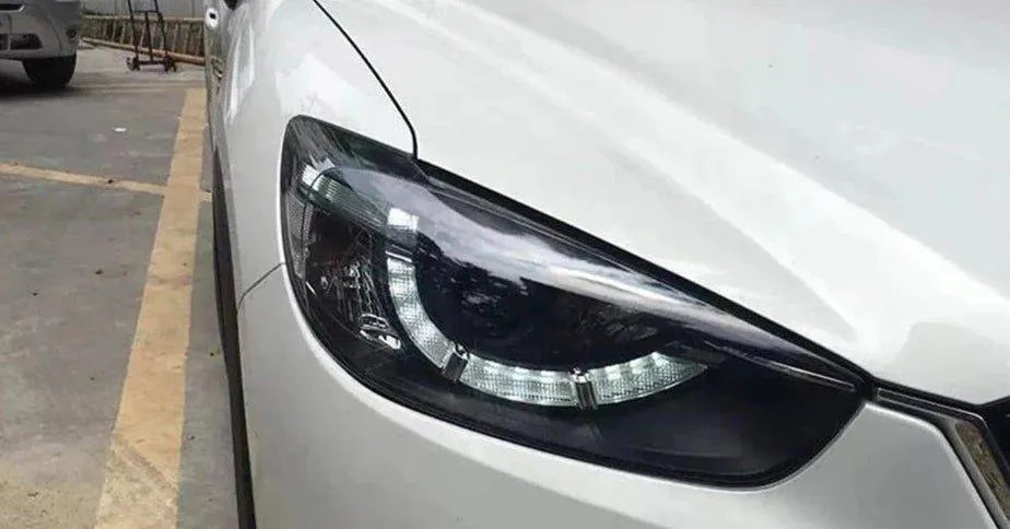 Lampy przednie do Mazda CX-5 2012-2016 - Reflektory LED z oczami anioła, LED DRL, HID Bi-Xenon - Multigenus