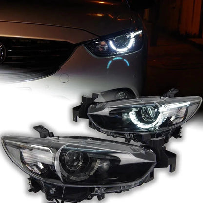 Lampy przednie Mazda 6 Reflektory LED 2013 - 2016 DRL Hid Angel Eye Bi Xenon - Multigenus