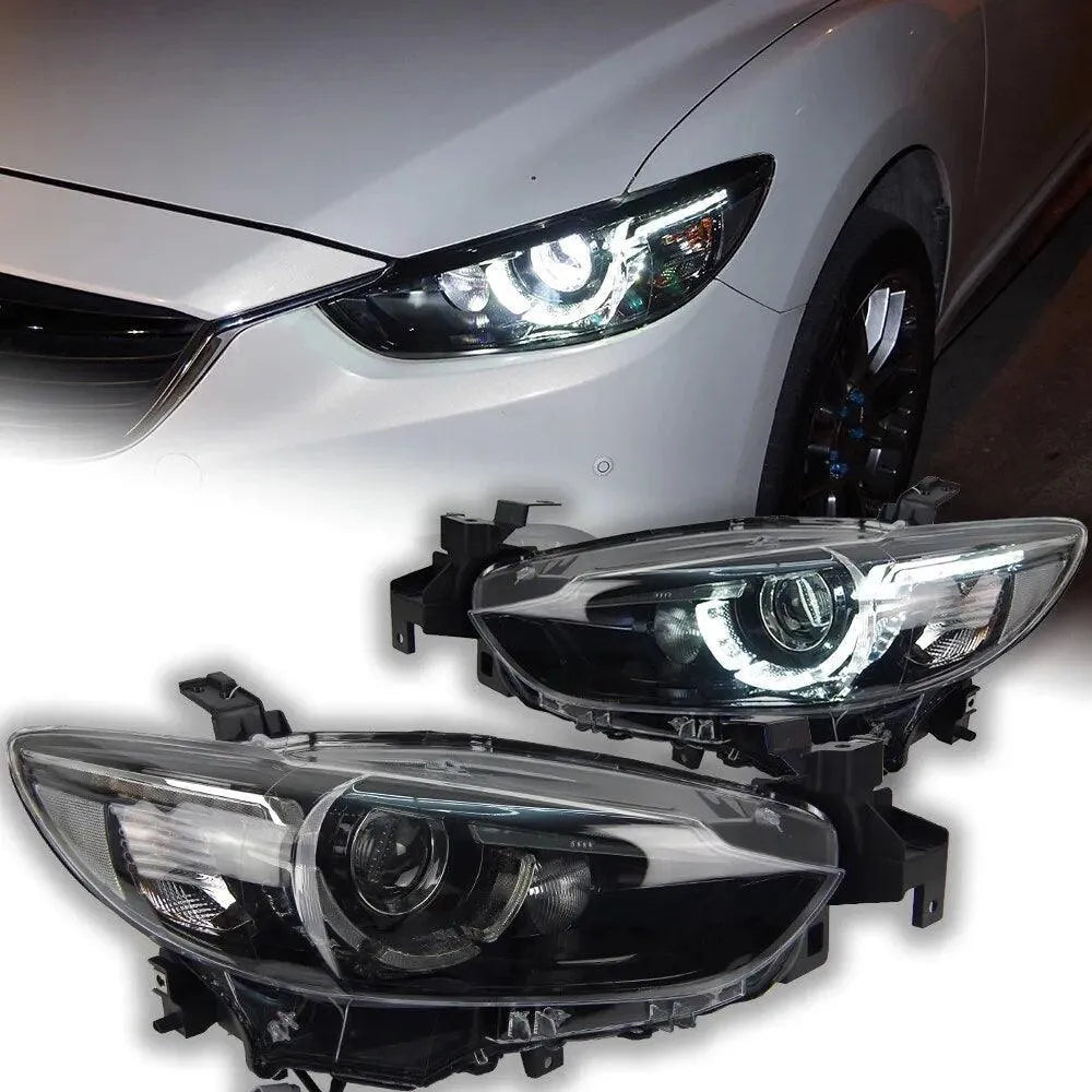 Lampy przednie Mazda 6 Reflektory LED 2013 - 2016 DRL Hid Angel Eye Bi Xenon - Multigenus