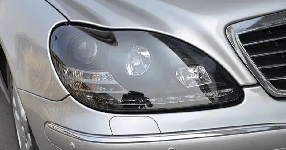 Lampy przednie do Mercedes Benz W220 od 1999-2005 S320 S350 - Reflektory LED z funkcją DRL, dynamicznego sygnału i HID Bi-Xenon - Multigenus