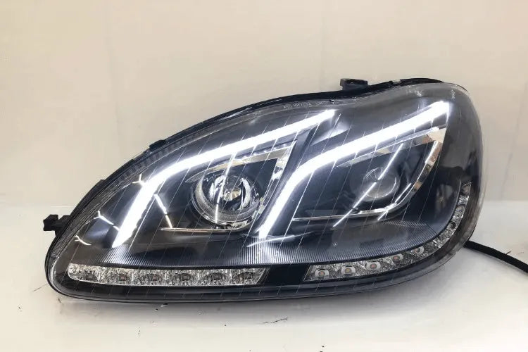 Lampy przednie do Mercedes Benz W220 od 1999-2005 S320 S350 - Reflektory LED z funkcją DRL, dynamicznego sygnału i HID Bi-Xenon - Multigenus