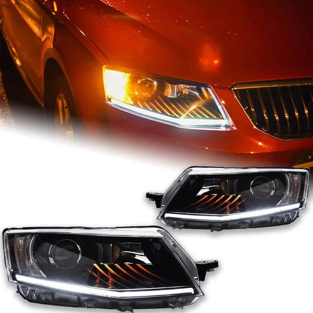 Lampy przednie do Skoda Octavia Reflektory 2015 - 2017 A6 LED DRL Hid Bi Xenon - Multigenus