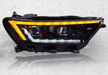 Lampy przednie do Volkswagen VW T-ROC 2017-2020 - Reflektory LED z dynamicznym sygnałem, soczewką projekcyjną i DRL - Multigenus