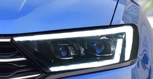 Lampy przednie do Volkswagen VW T-ROC 2017-2020 - Reflektory LED z dynamicznym sygnałem, soczewką projekcyjną i DRL - Multigenus