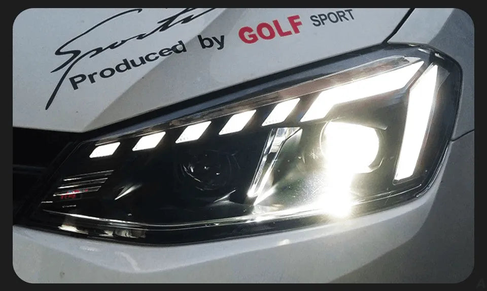 Lampy Przednie do VW Golf 7 LED w Stylu Audi z Animowanym DRL i Dynamicznym Sygnałem - Multigenus