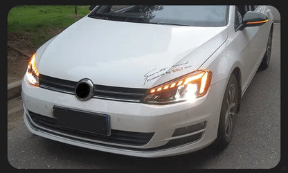 Lampy Przednie do VW Golf 7 LED w Stylu Audi z Animowanym DRL i Dynamicznym Sygnałem - Multigenus