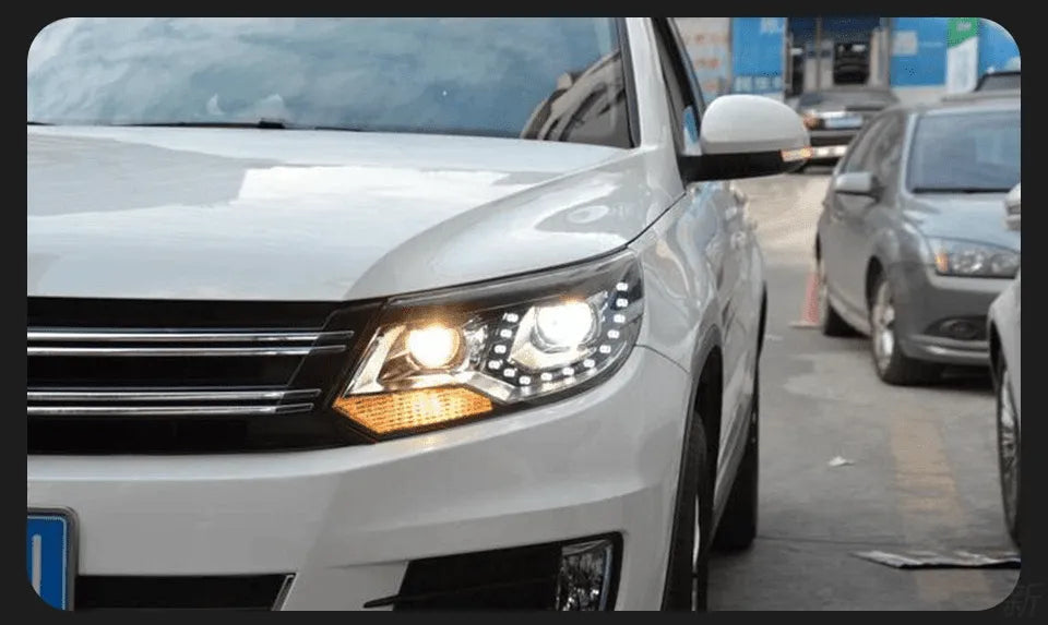 Lampy Przednie do VW Tiguan LED z DRL, HID Angel Eye i Wiązką Bi-Xenon (2013-2016) - Multigenus