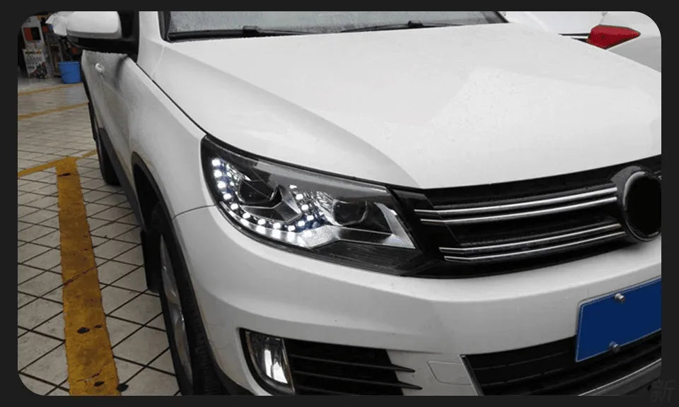 Lampy Przednie do VW Tiguan LED z DRL, HID Angel Eye i Wiązką Bi-Xenon (2013-2016) - Multigenus