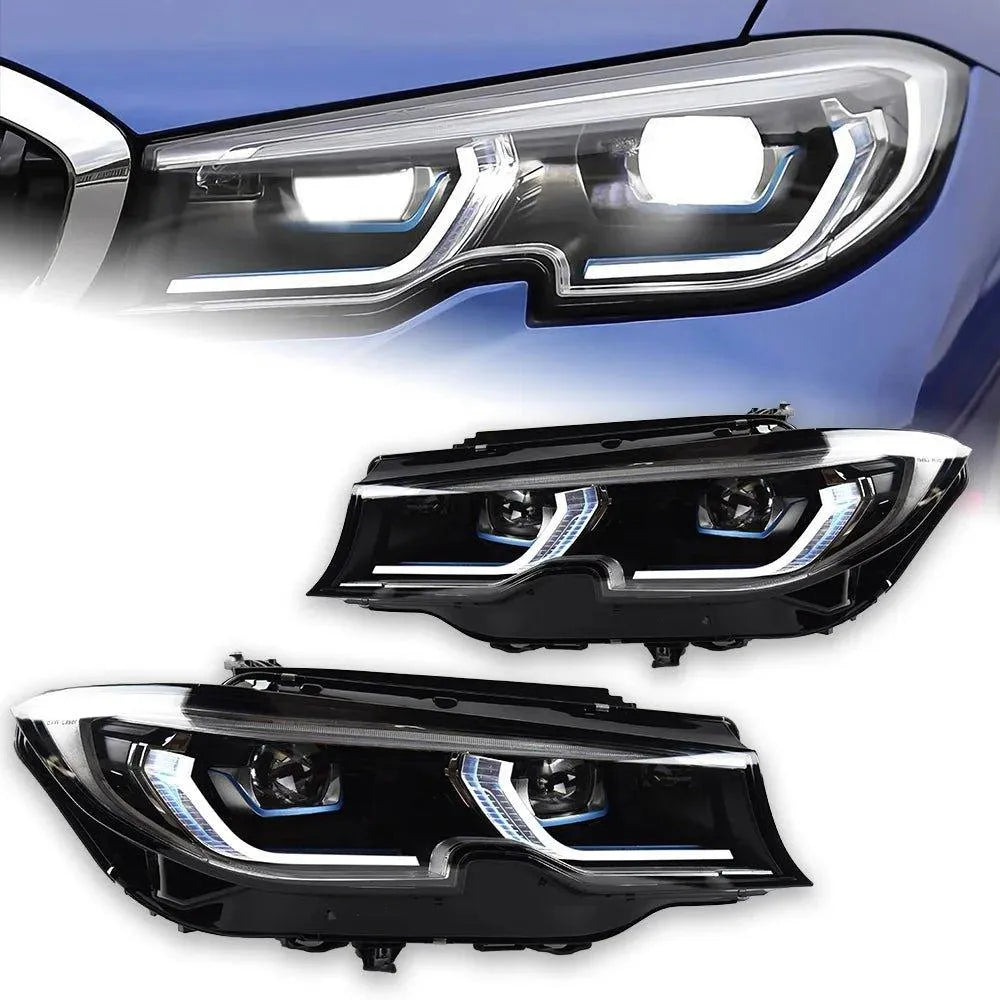 Lampy przednie LED do BMW G20: Projektor Reflektora 2019-2021 G28 G80 320i 325i 330i L335i z DRL i Sygnałem Świetlnym - Multigenus