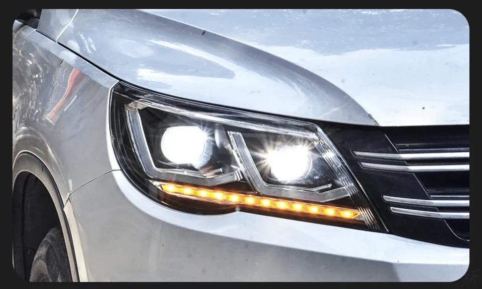 Lampy Przednie Volkswagen VW Tiguan LED z Nowym Projekcyjnym Obiektywem, DRL i Sygnałem (2007-2012) - Multigenus