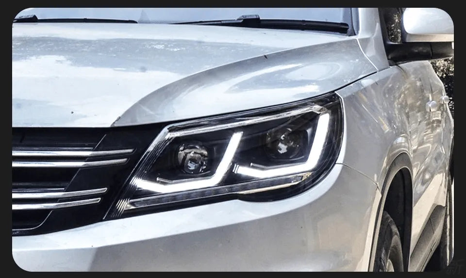 Lampy Przednie Volkswagen VW Tiguan LED z Nowym Projekcyjnym Obiektywem, DRL i Sygnałem (2007-2012) - Multigenus