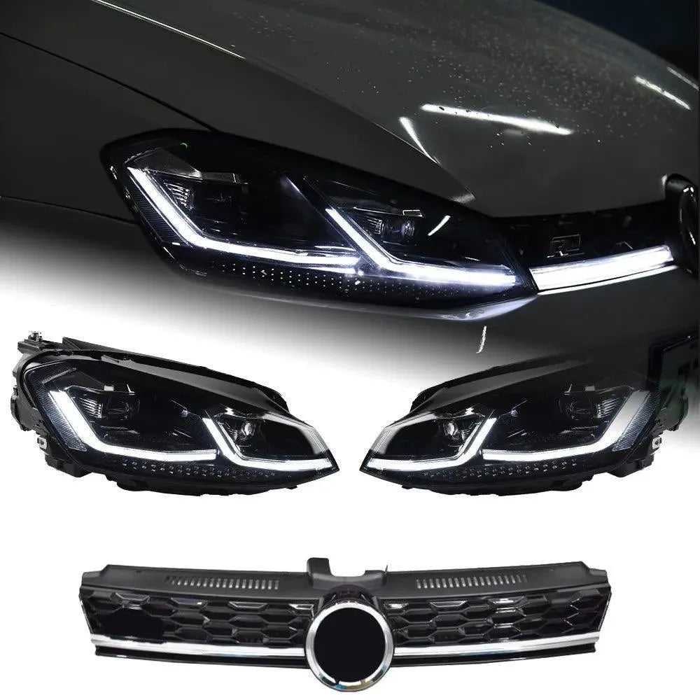 Lampy Przednie VW Golf 7.5 LED z DRL i Dynamicznym Sygnałem (2013-2020) - Multigenus