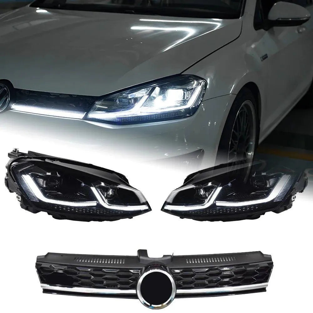 Lampy Przednie VW Golf 7.5 LED z DRL i Dynamicznym Sygnałem (2013-2020) - Multigenus