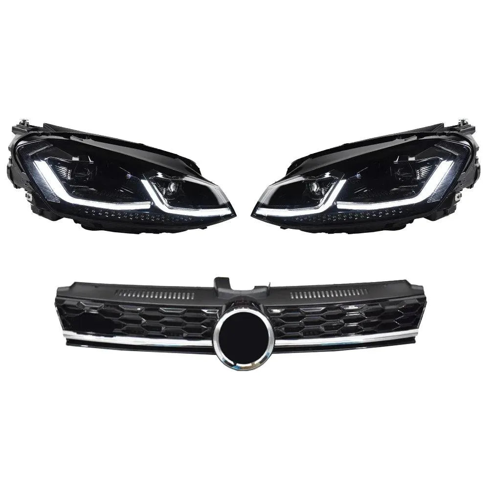 Lampy Przednie VW Golf 7.5 LED z DRL i Dynamicznym Sygnałem (2013-2020) - Multigenus