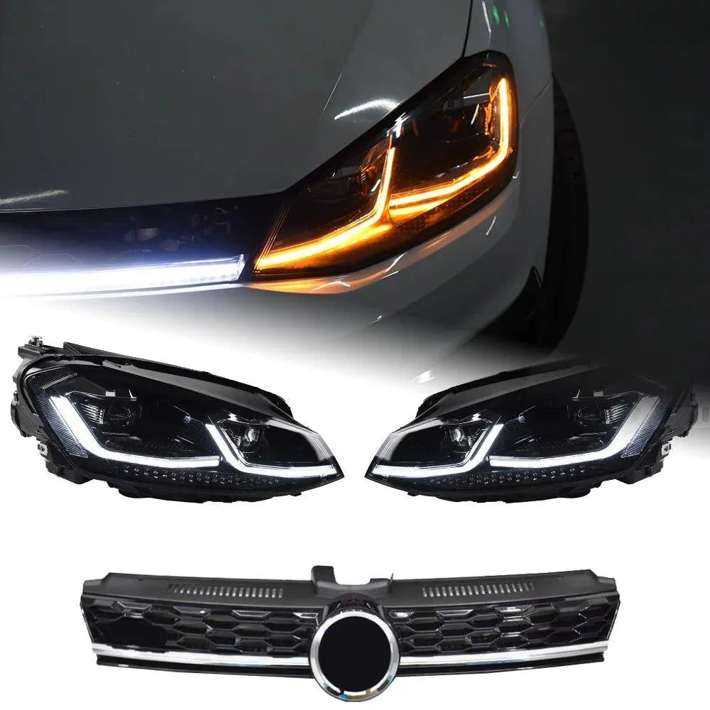 Lampy Przednie VW Golf 7.5 LED z DRL i Dynamicznym Sygnałem (2013-2020) - Multigenus