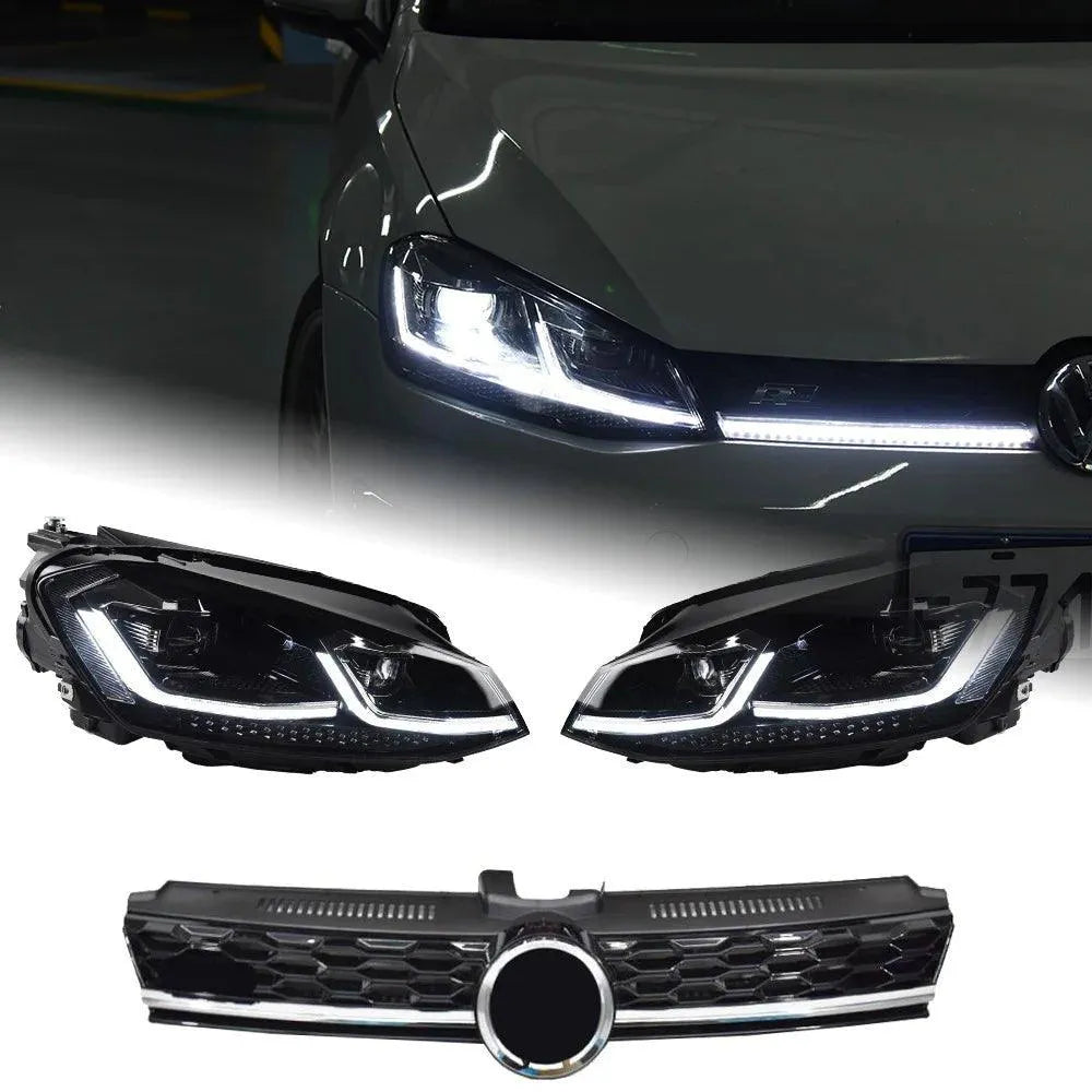 Lampy Przednie VW Golf 7.5 LED z DRL i Dynamicznym Sygnałem (2013-2020) - Multigenus