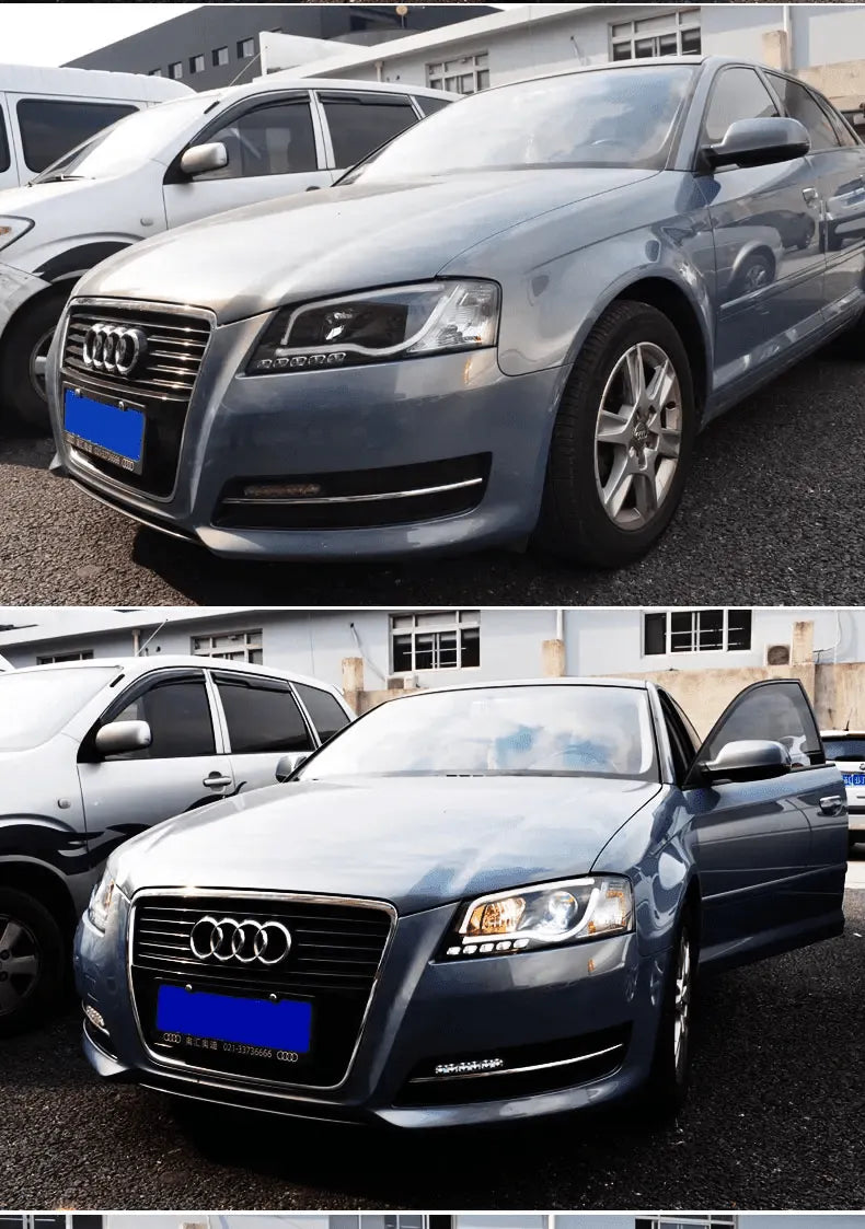 Lampy Samochodowe do Audi A3: Reflektory 2008-2012 S3 Sedan i Hatchback LED, DRL, HID, Okrągłym Oświetleniem Angel Eye i Wiązką Bi-Xenon - Multigenus