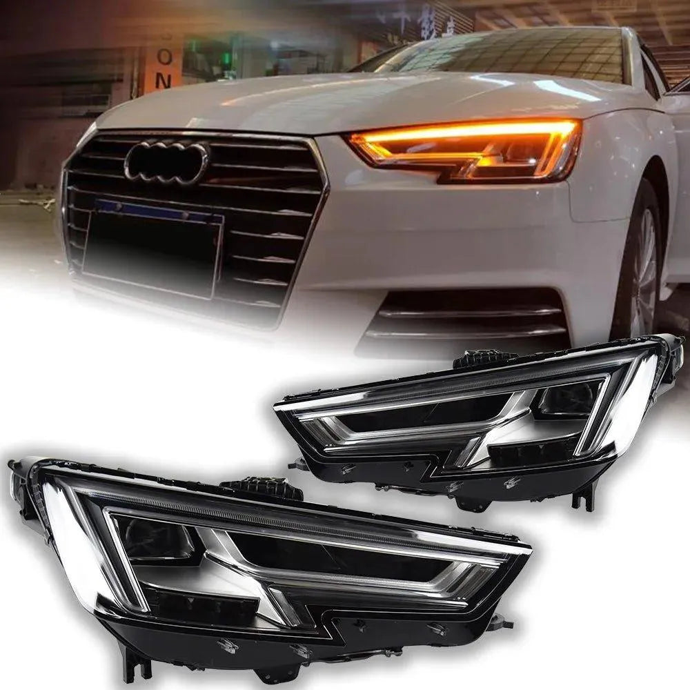 Lampy samochodowe do Audi A4 B9 (2017-2020) - A4L z reflektorami LED, soczewką projekcyjną, DRL - Multigenus