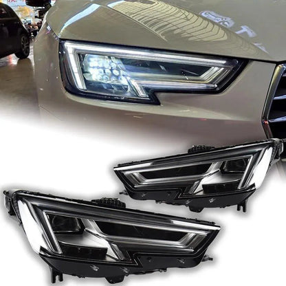 Lampy samochodowe do Audi A4 B9 (2017-2020) - A4L z reflektorami LED, soczewką projekcyjną, DRL - Multigenus