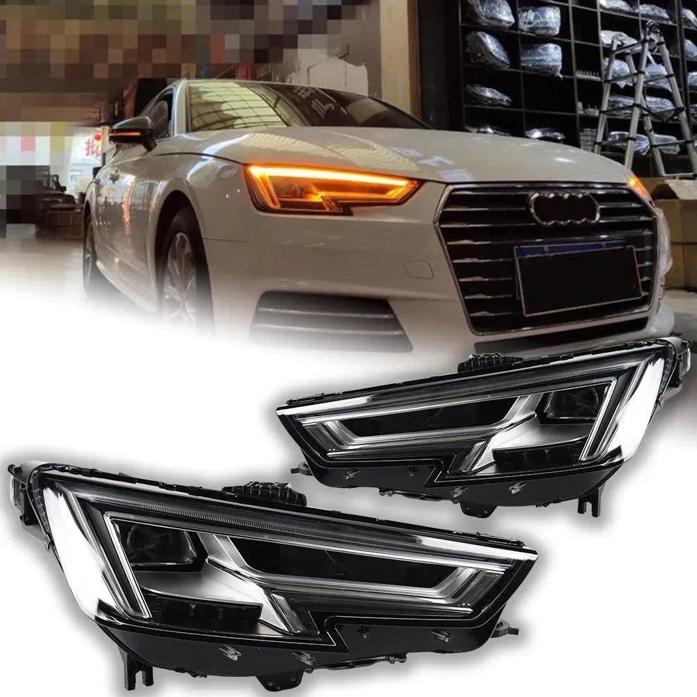 Lampy samochodowe do Audi A4 B9 (2017-2020) - A4L z reflektorami LED, soczewką projekcyjną, DRL - Multigenus