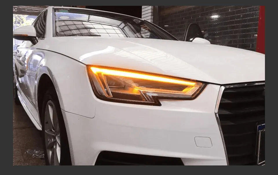 Lampy samochodowe do Audi A4 B9 (2017-2020) - A4L z reflektorami LED, soczewką projekcyjną, DRL - Multigenus