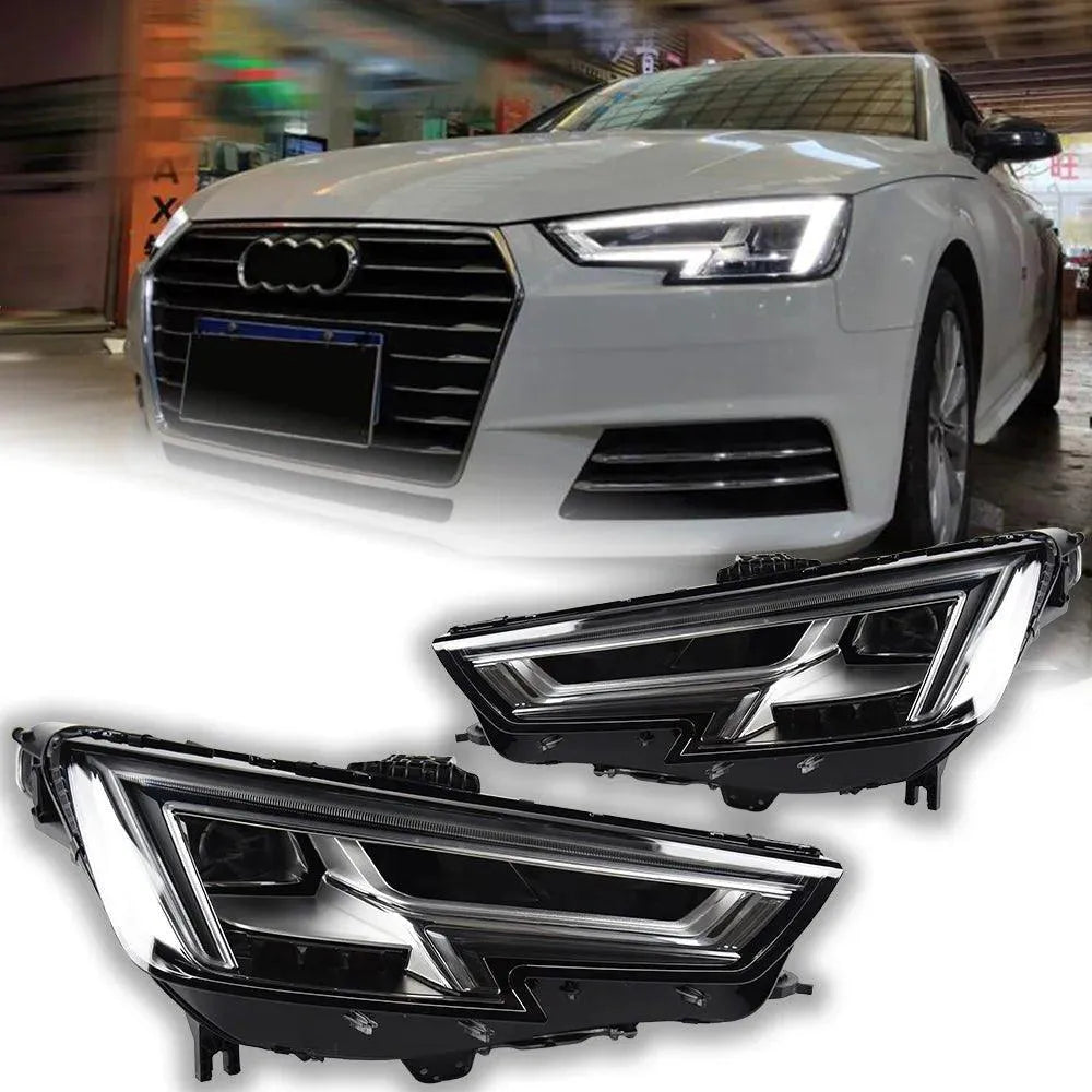 Lampy samochodowe do Audi A4 B9 (2017-2020) - A4L z reflektorami LED, soczewką projekcyjną, DRL - Multigenus