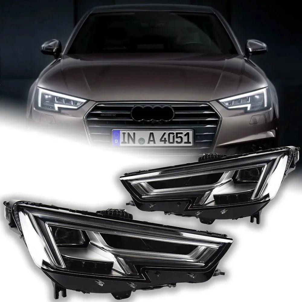 Lampy samochodowe do Audi A4 B9 (2017-2020) - A4L z reflektorami LED, soczewką projekcyjną, DRL - Multigenus