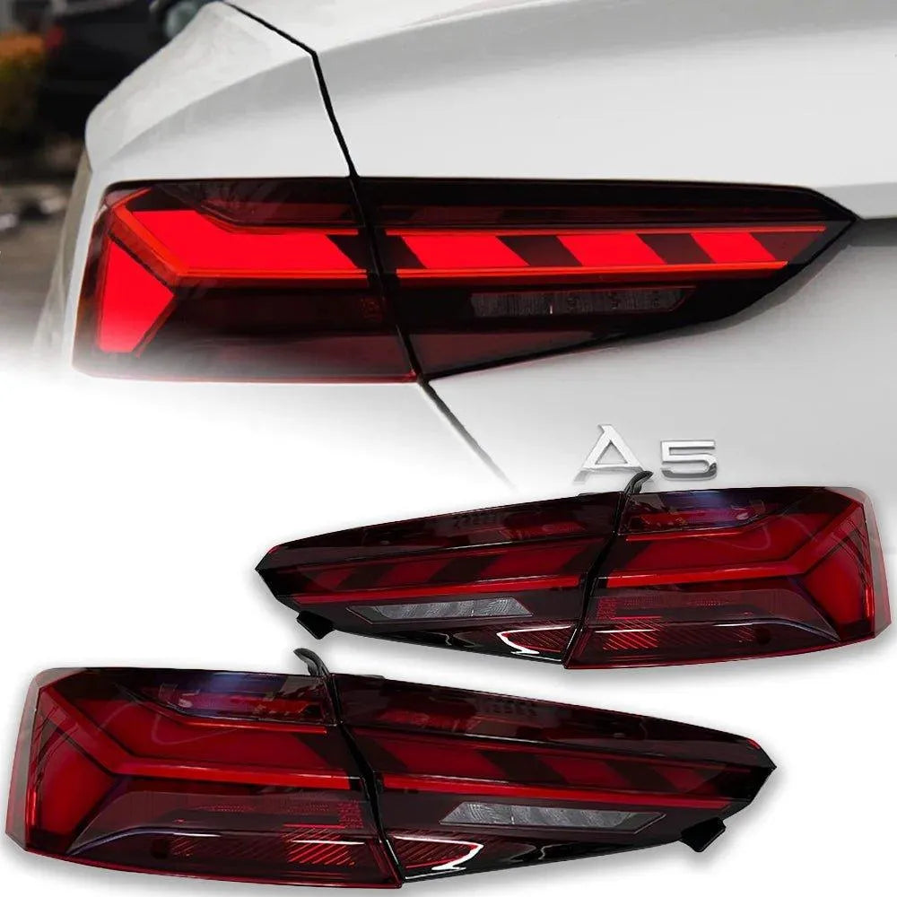 Lampy samochodowe do Audi A5 (2017-2020) - S5 z lampami LED, animacją, lampami dzienne DRL, dynamicznym sygnałem i światłami cofania - Multigenus