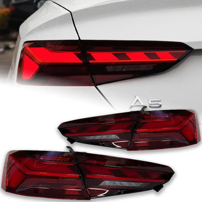 Lampy samochodowe do Audi A5 (2017-2020) - S5 z lampami LED, animacją, lampami dzienne DRL, dynamicznym sygnałem i światłami cofania - Multigenus