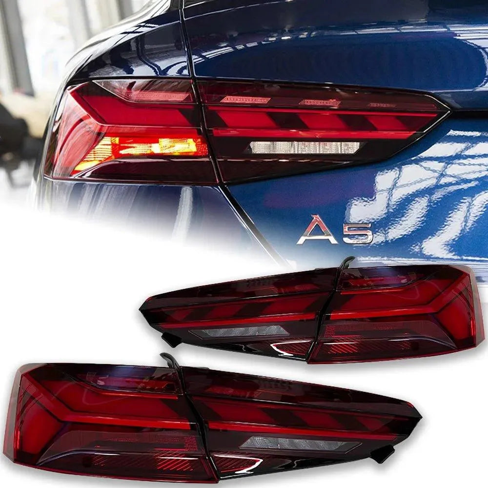 Lampy samochodowe do Audi A5 (2017-2020) - S5 z lampami LED, animacją, lampami dzienne DRL, dynamicznym sygnałem i światłami cofania - Multigenus