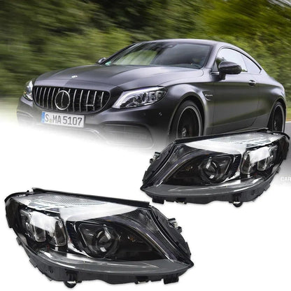 Lampy Samochodowe do Benz W205: Reflektory LED Projektor 2014-2020 C180 C200 C260 C300 z Oświetleniem Dziennym LED DRL - Multigenus